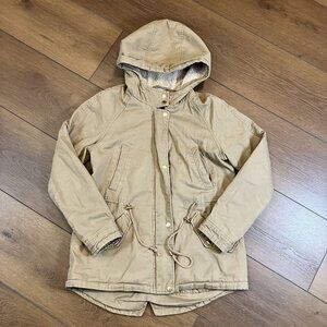 Collection B Tan Hooded Lightweight Full Zip Jacket Size M